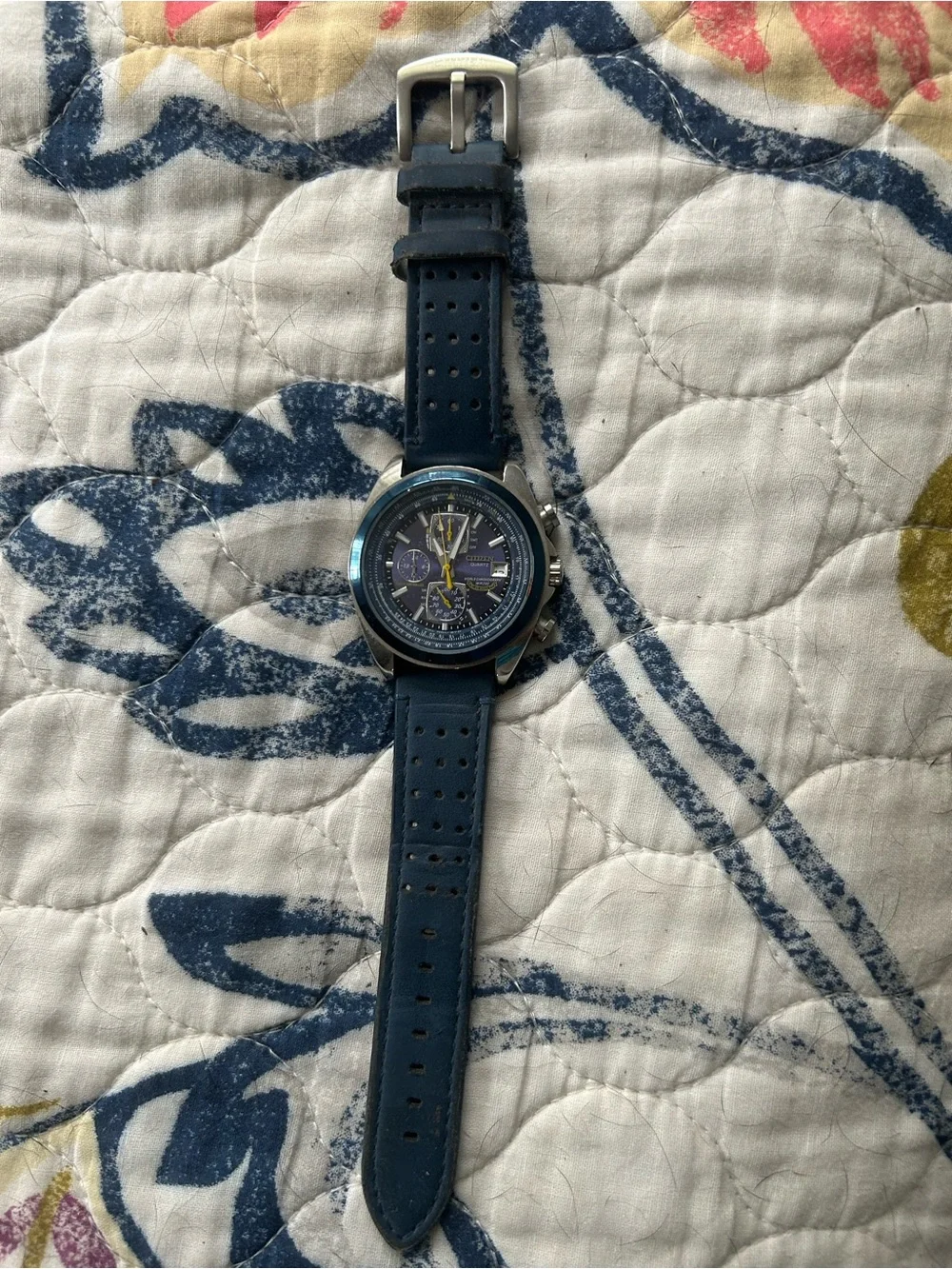 Citizen Men's Blue Leather Strap Chronograph Watch
